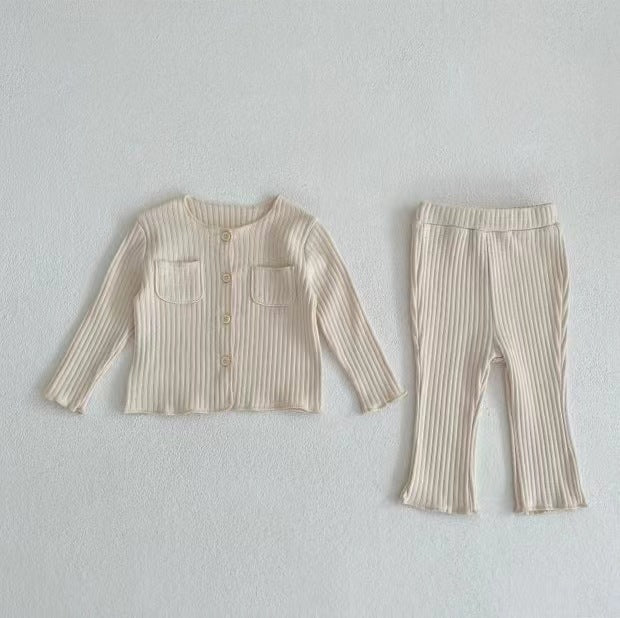 Wholesale Cotton Children's Tops Two Piece Set